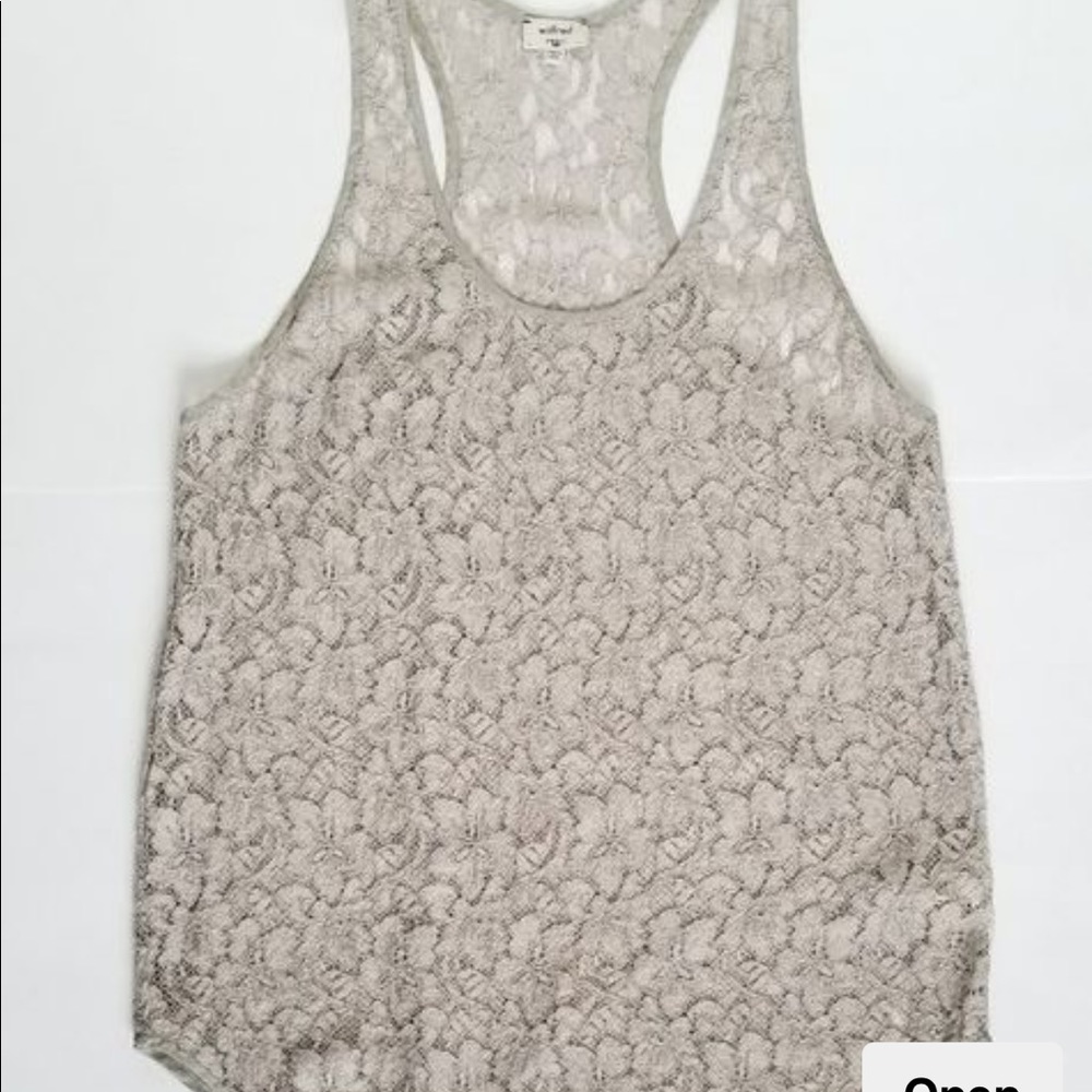 Aritzia Wilfred racer back lace tank top XS